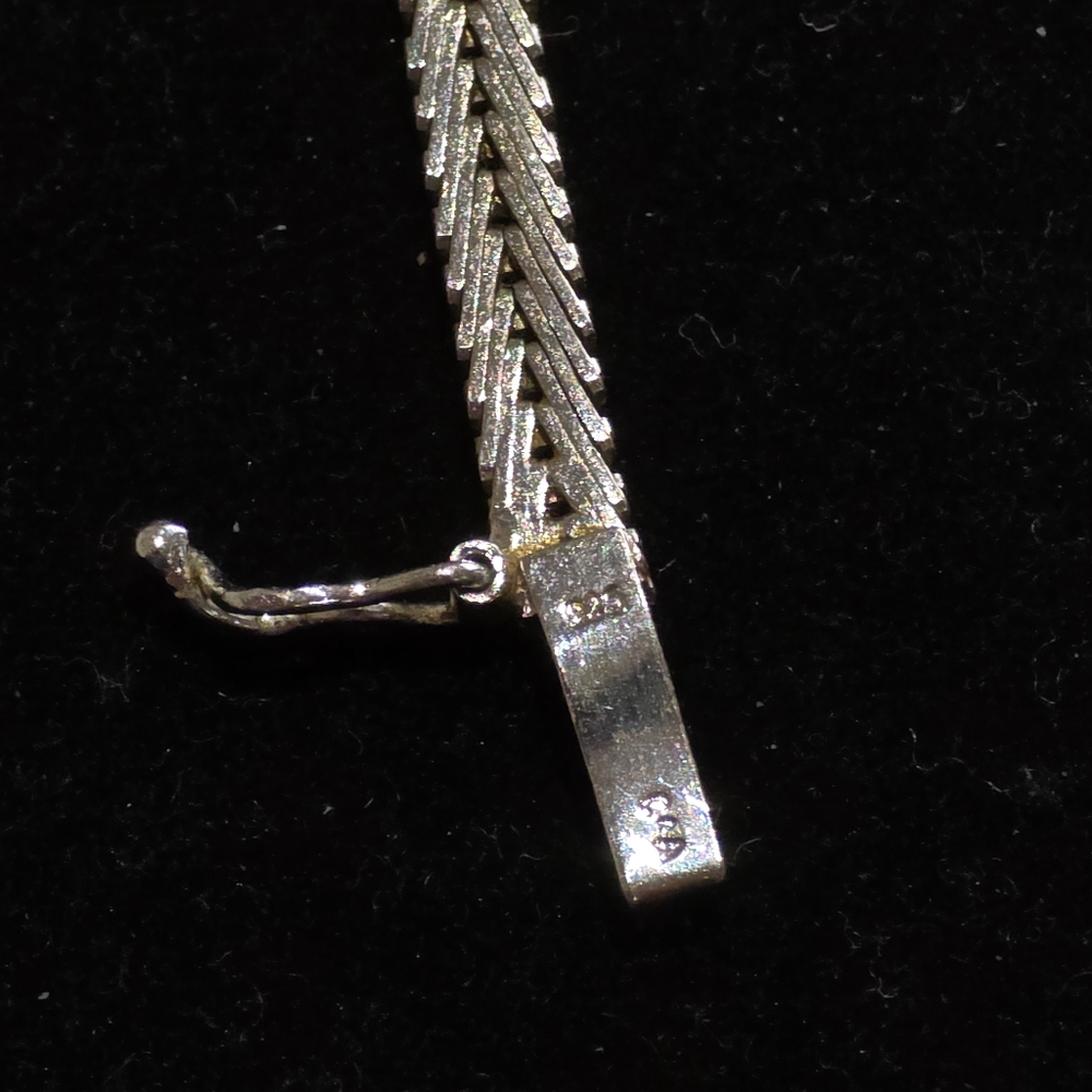 Vintage Sterling Silver chain necklace silver & bronze color - Picture 9 of 10